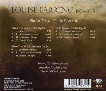 Galaktionov,Sergey: Farrenc: Piano Trios, Cello Sonata [CD]
