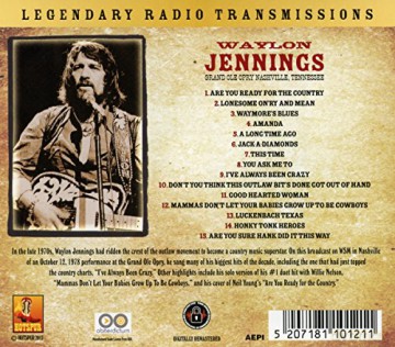 Waylon Jennings: Grand Ole Opry Nashville, Tennessee 12th Aug 1978 (Remastered) (Live Stereo Fm Radio Broadcast Conc [CD]