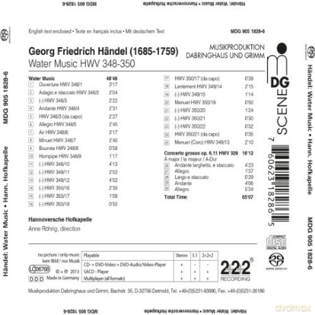 Hannoversche Hofkapelle: Händel: Wassermusik/Concerto Grosso Op.6,11 [CD]