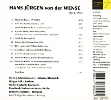 Schleiermacher,S.: Hans Jürgen Von Der Wense [CD]
