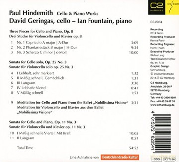 Geringas,David: Hindemith:Werke Für Violoncello Und Klavier [CD]
