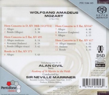 Civil,Alan: Hornkonzerte 1-4 (Ga)/Rondo Kv 371 [CD]