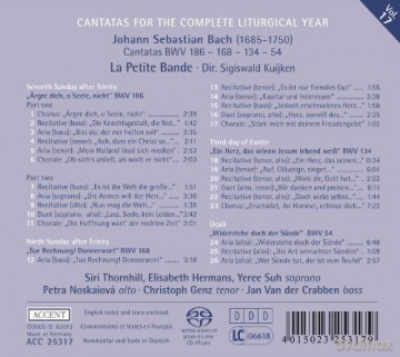 Sigiswald Kuijken: J.S.Bach: Kantaten Vol.17-Bwv 186/168/134/64 [CD]