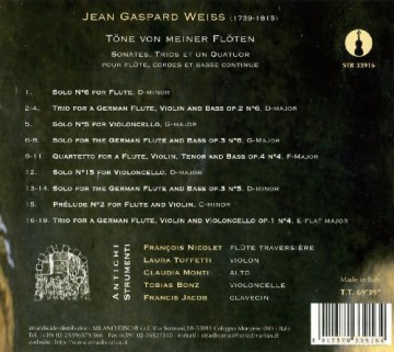 Francois Nicolet: Jean Gaspard Weiss: Töne Von Meiner Flöten - Kammermusik [CD]