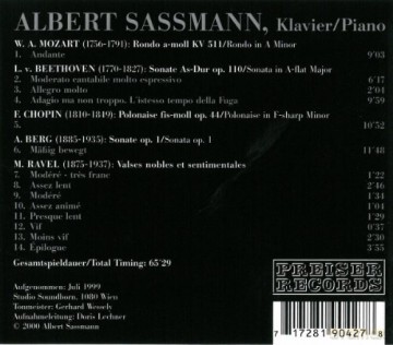 Albert Sassmann: Junge Pianisten - Albert Sassmann [CD]