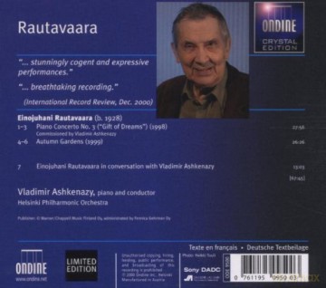 Vladimir Ashkenazy: Klavierkonzert 3/Autumn Garden [CD]