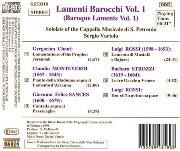 Vartolo,Sergio: Lamenti Barocchi Vol. 1 [CD]