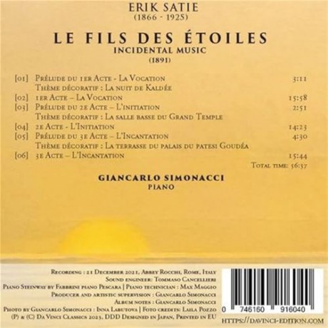 Simonacci,Giancarlo: Le Fils Des Étoiles (1891) [CD]