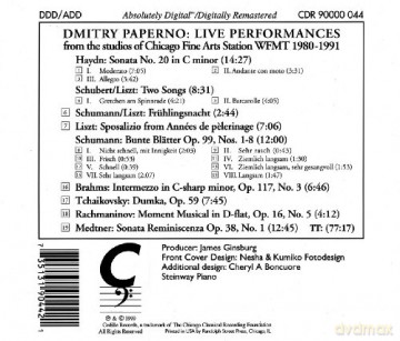 Paperno,Dmitry: Live Performances [CD]