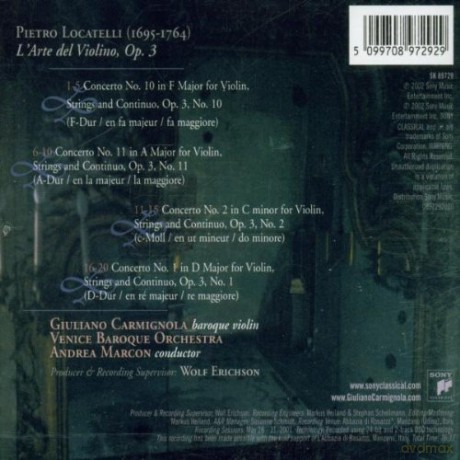 Carmignola,Giuliano: Locatelli - L'arte Del Violino, Concertos No. 1,2,10,11 [CD]