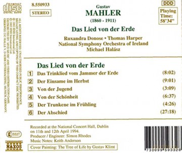 Donose: Mahler Lied Von Der Erde [CD]