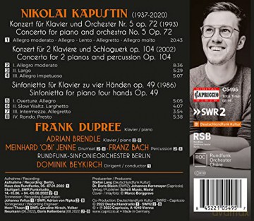 Frank Dupree: Nikolai Kapustin: Konzert Für Klavier Und Orchester Nr. 5 U.A. [CD]