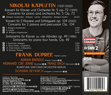 Frank Dupree: Nikolai Kapustin: Konzert Für Klavier Und Orchester Nr. 5 U.A. [CD]