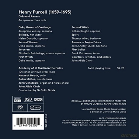 Josephine Veasey: Purcell: Dido Und Aeneas (Hybrid-Sacd) [CD]