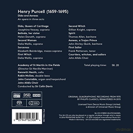 Josephine Veasey: Purcell: Dido Und Aeneas (Hybrid-Sacd) [CD]