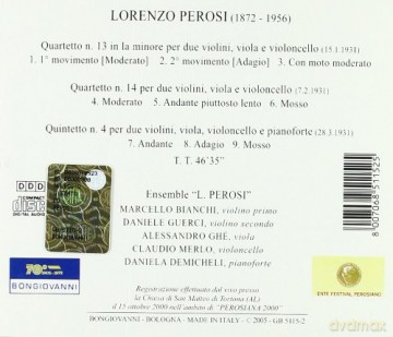 Ensemble l Perosi: Quartetto N 13 In La Minore Per Due Viol [CD]
