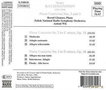 Glemser: Rachmaninoff: Klavierkonzerte 2 Und 3 [CD]