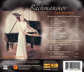 Litvintseva,E.: Rachmaninov: Early Piano Works [CD]