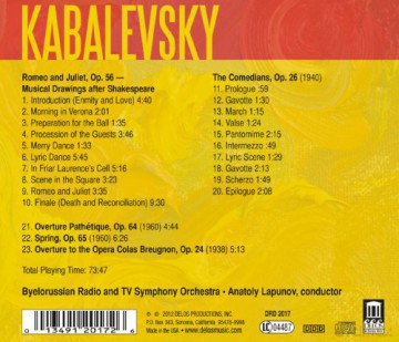 Byelorussian Radio and TV Symphony Orchestra: Romeo And Juliet, The Comedians, Overtures [CD]