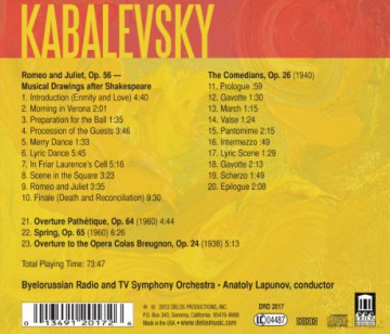 Byelorussian Radio and TV Symphony Orchestra: Romeo And Juliet, The Comedians, Overtures [CD]