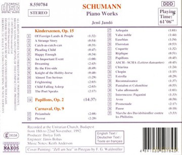 Jandó,Jenö: Schumann: Klavierwerke Jando [CD]