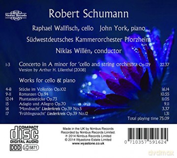 Wallfisch: Schumann-Cello Concerto-Works For Ce [CD]