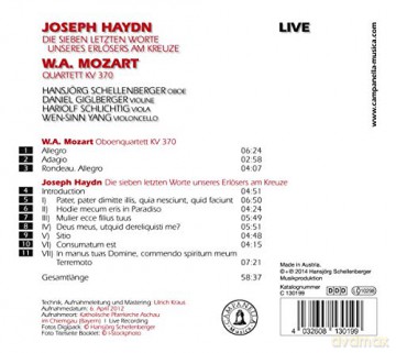 Schellenberger: Sieben Letzten Worte/Oboenquartett [CD]