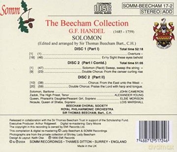 Beecham Choral Society: Solomon [2CD]