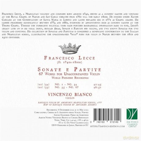 Bianco,Vincenzo: Sonate E Partite (67 Works For Unaccompanied Violin) [CD]
