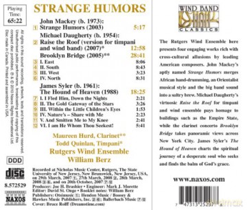 Rutgers Wind Ensemble: Strange Humors [CD]