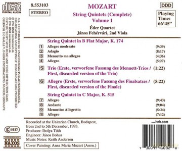 Eder-Quartett: Streichquintette Vol. 1 [CD]