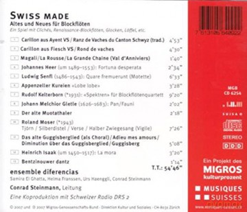 Ensemble Diferencias: Swiss Made, Altes Und Neues Für Blockflöten [CD]