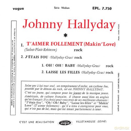 Hallyday,Johnny: T'aimer Follement [CD]