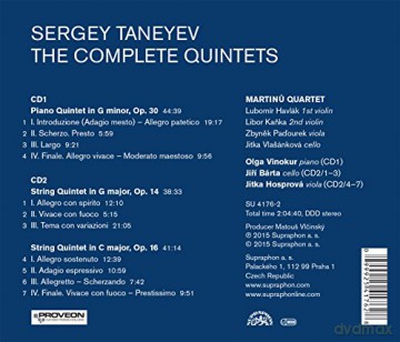 Martinu Quartet: Tanejew: Die Quintette [2CD]