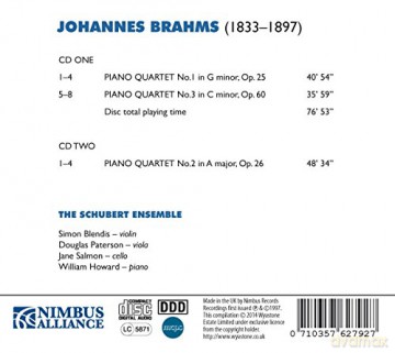 Schubert Ensemble,the: Three Piano Quartets [2CD]