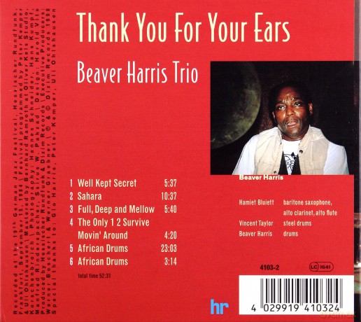 Harris, Beaver Trio (H. Bluiett, V. Taylor): Thank You For Your Ears [CD]