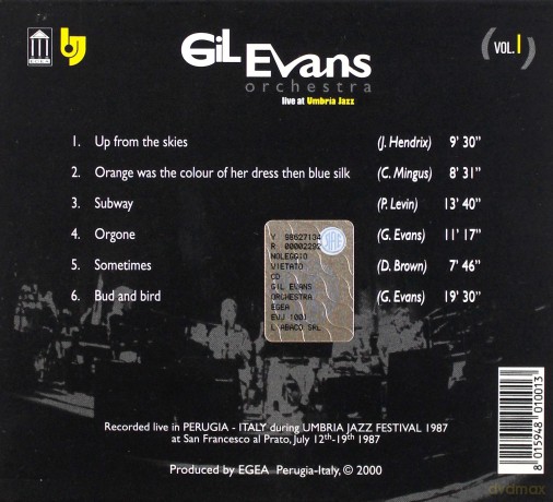 Gil Evans And His Orchestra: Gil Evans Orchestra Vol. 1 [CD]