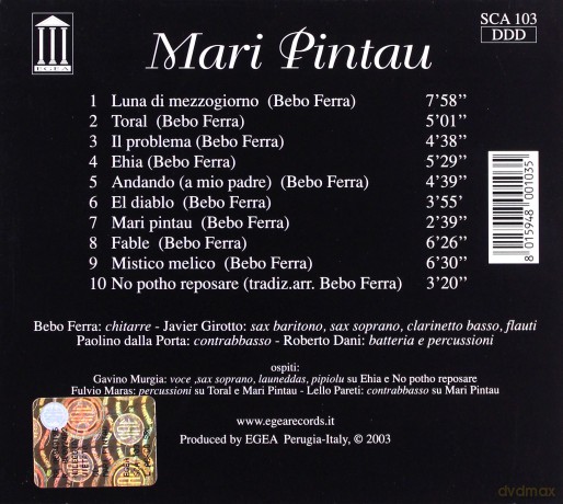 Ferra, Bebo (J. Girotto, P. D. Porta, R. Dani): Mari pintau [CD]