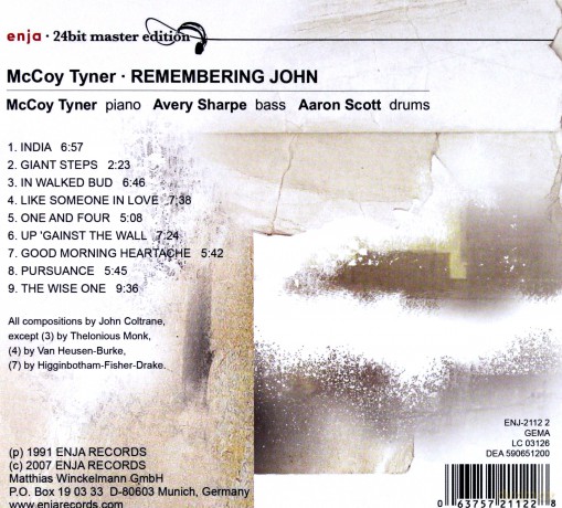 Tyner, McCoy (A. Sharpe, A. Scott): Remembering John (24BIT) [CD]