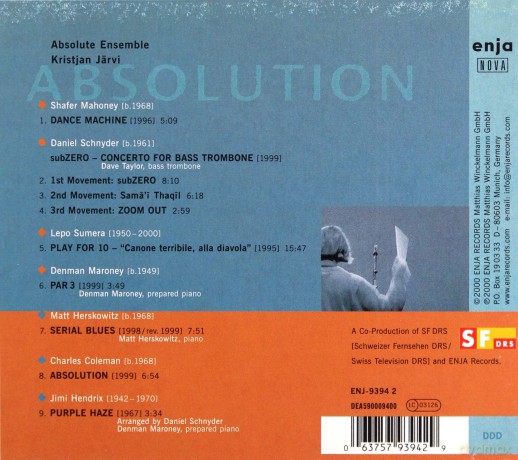 Absolute Ensemble (Kristjan Järvi): Absolution [CD]