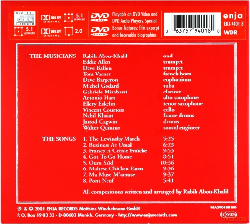 Abou-Khalil, Rabih (E. Allen, D. Ballou, T. Varner, D. Bargeron, M. Godard, G. Mirabassi, A. Hart, E. Eskelin, V. Courtois, N. Khaiat, J. Cagwin, W. Quintus): Cactus of Knowledge [DVD]