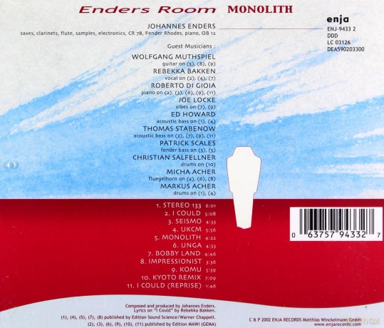 Enders Room (J. Enders, W. Muthspiel, R. Bakken, R. DiGioia, J. Locke, E. Howard, E. Howard, T. Stabenow, P. Scales, C. Salfellner, M. Acher): Monolith [CD]
