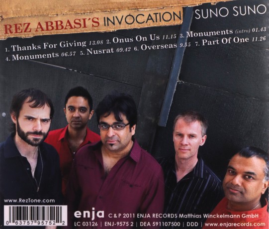 Abbasi, Rez Invocation (R. Mahanthappa, V. Iyer, J. Weidenmueller, D. Weiss): Suno Suno [CD]