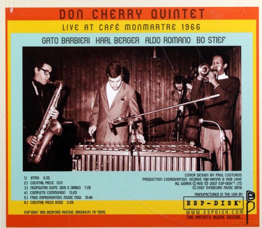 Cherry, Don Quintet (G. Barbieri, K. Berger, B. Stief, A. Romano): Live at Cafe Montmartre 1966 [CD]