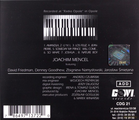 Mencel, Joachim feat. D. Friedman, G. Goodhew, Z. Namysłowski, J. Śmietana (A. Kowalewski, Ł. Żyta, M. Pospieszalski, C. Konrad): Silent Way of Miles D. [CD]