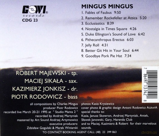 Rodowicz, Piotr (M. Sikała, R. Majewski, K. Jonkisz): Mingus, Mingus, Mingus [CD]