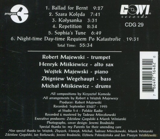 Majewski, Robert (H. Miśkiewicz, W. Majewski, Z. Wegehaupt, M. Miśkiewicz): Plays Komeda [CD]