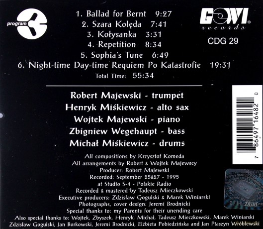 Majewski, Robert (H. Miśkiewicz, W. Majewski, Z. Wegehaupt, M. Miśkiewicz): Plays Komeda [CD]