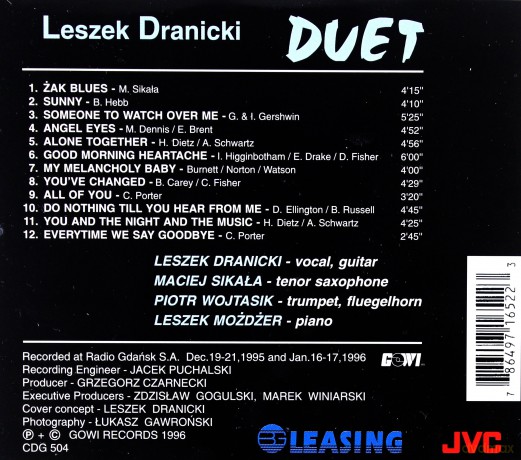 Dranicki, Leszek (M. Sikała, P. Wojtasik, L. Możdżer): Duet [CD]