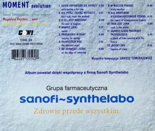 Moment Evolution (J. Tumidajewicz, M. Rajchert, S. Domarski): Sanofi-Synthelabo [CD]